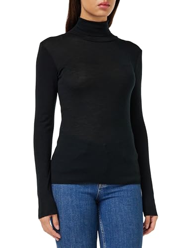 Minus Damen Cally Langarmshirt Langärmliges Oberteil mit Rollkragen, 100 Black, L von Minus