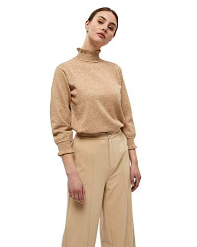 Minus ,Women's ,Ceceline knit pullover, 733 Light Leather brown melange ,L von Minus