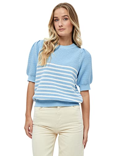 Minus Damen Embia Knit 2 Strick-T-Shirt, 1048S Ice Blue Stripe, L von Minus