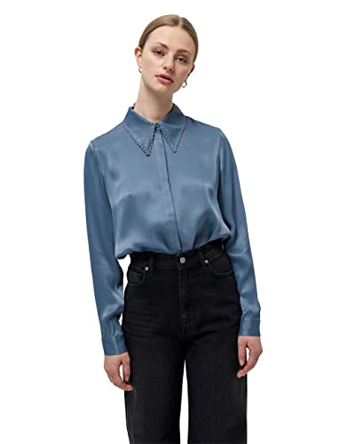 Minus ,Women's ,Laken Shirt, 5008 Stone blue ,8 von Minus