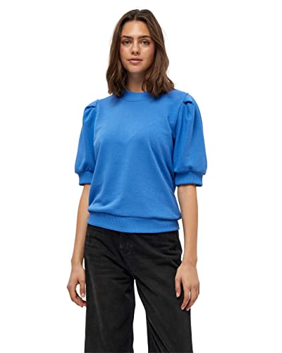 Minus Mika Crew Neck Halbe Puffärmel Sweat | Sweatshirt Damen In Blau | Frühling Pullover Für Damen | Größe Xs von Minus