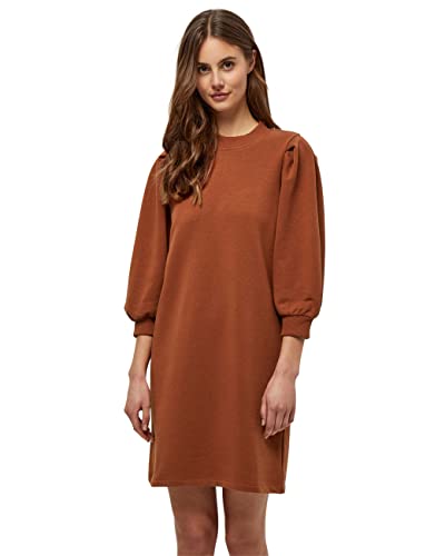 Minus Mika 3/4 Puffärmel Sweat Kleid | Kleid Damen In Braun | Frühling Kleid Damen Elegant | Größe M von Minus