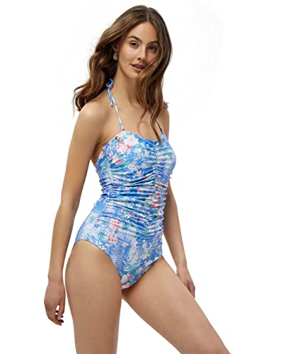 Minus Damen Fenna Swimsuit Badeanzug, 9386 Blue Bell Print, S EU von Minus