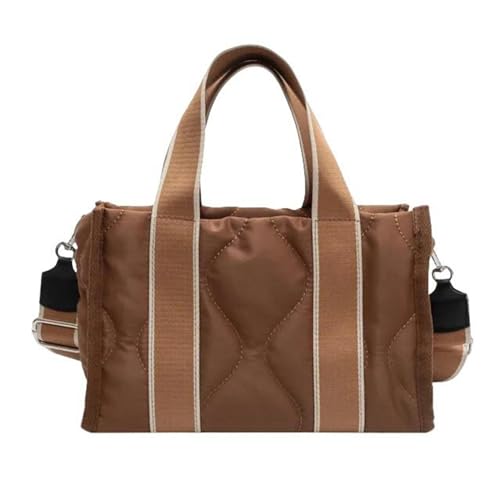 MiqiZWQ Damenhandtasche Mode Cotton Gepolsterte Taschen Für Frauen Schulter -Cross -Body -Taschen Solid Lässiger Nyloninnen Weiblicher Messenger -Taschen-Khaki von MiqiZWQ