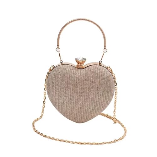 MiqiZWQ UmhäNgetasche Damen Crossbody Evening Bags Schöne Kleine Tasche Für Frauen Vielseitige Kette Handtasche Süße Herzförmige Crossbody-Tasche-Khaki von MiqiZWQ