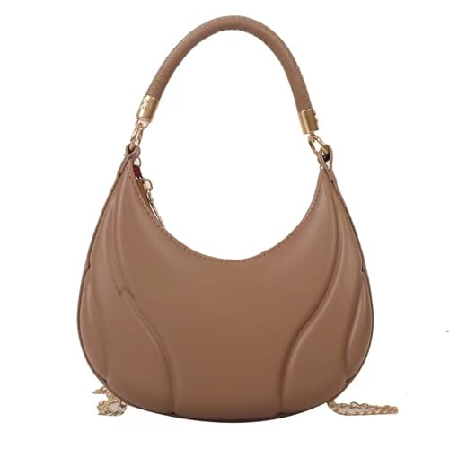 MiqiZWQ UmhäNgetasche Damen Feste Farbe Single Schulter Frauenbeutel Mode Kette Cross-Body Bag Unterarmtasche-Khaki von MiqiZWQ