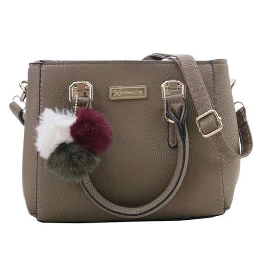 MiqiZWQ UmhäNgetasche Damen Frau Handtasche Mode Elegante Weibliche Crossbody -Tasche Einfache Festkörperbüro Dame Lady Satchel -Umhängetaschen-Khaki-A von MiqiZWQ