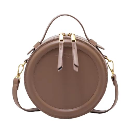 MiqiZWQ UmhäNgetasche Damen Frauenbeutel Sommer Süße Mädchen Serie Kleiner Runde Tasche Solid Color Small Bag Einzel -Umhängetasche Crossbody -Tasche-Khaki-A von MiqiZWQ