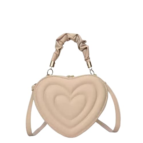 MiqiZWQ UmhäNgetasche Damen Herzmuster Umhängetasche Für Frauen Oberste Handtaschen Weibliche Messenger Crossbody Bag Mode-Münze Geldbörse-Khaki-A von MiqiZWQ