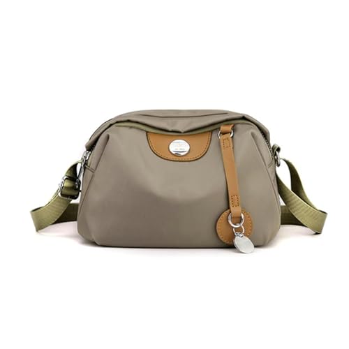 MiqiZWQ UmhäNgetasche Damen Nylon Crossbody Bag Frauen Mode Lässige Damen Große Kapazität Wasserdichte Schulter Messengerbeutel Handtasche Geldbörse-Khaki von MiqiZWQ