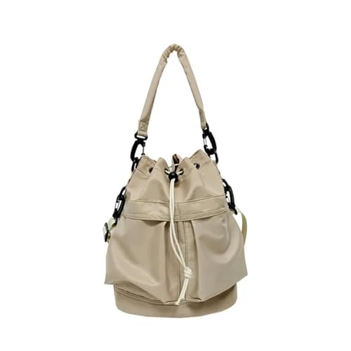 MiqiZWQ UmhäNgetasche Damen Nylon String Eimer -Taschen Kordelschnur Weiche Crossbody Tasche Große Kapazität Casual Umhängetasche Mode Frauenbeutel-Khaki von MiqiZWQ