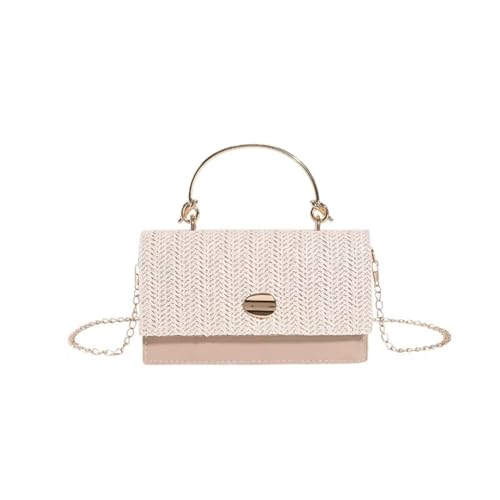 MiqiZWQ UmhäNgetasche Damen Sommer Mode Stroh Gewebter Handgehaltener Crossbody-Tasche Umhängetasche Frauen Trendige Tasche-Khaki-A von MiqiZWQ