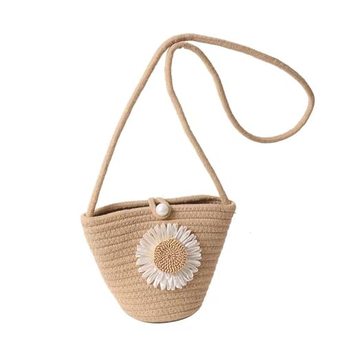 MiqiZWQ UmhäNgetasche Damen Trendy Gewebte Häkelkorbback Frauen Baumwollfadenbeutel Süßes Stricken Crossbody Body Casual Summer Umhängetasche-khaki-A von MiqiZWQ