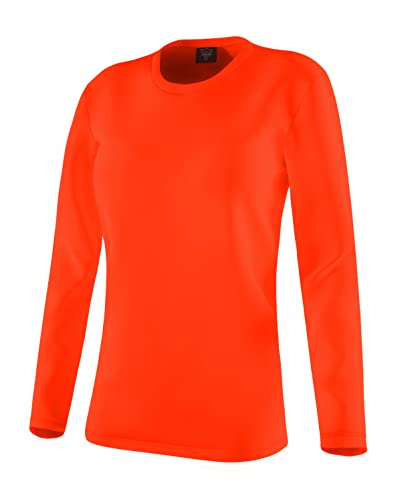 Miracle TM Langarm-T-Shirt für Erwachsene, Herren, Damen, hohe Sichtbarkeit, Neonfarben, Neon Damen Langarm, Orange, Mittel von URBAN BUCK