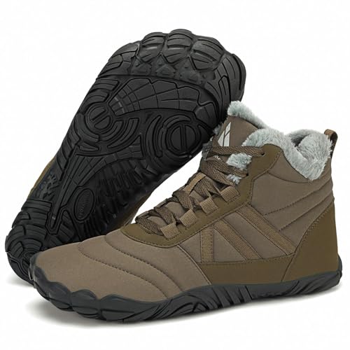 Mishansha Damen Herren Barfußschuhe Winter Warm Gefüttert Winterschuhe Outdoor Rutschfest Barfuss Winterstiefel Bequem Leicht Winterboots mit Zero-Drop Solhe und Breite Zehenbox, Dunkelbraun 38EU Mishansha Damen Herren Barfußschuhe Winter Warm Gefüttert Winterschuhe Outdoor Rutschfest Barfuss Winterstiefel Bequem Leicht Winterboots mit Zero-Drop Solhe und Breite Zehenbox, Dunkelbraun 38EU von Mishansha