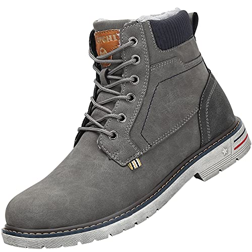 Mishansha Warm Gefütterte Schneestiefel Herren Damen Wanderschuhe Bequeme Rutschfeste Winter Boots Wasserdicht Winterstiefel, Grau 41 EU von Mishansha