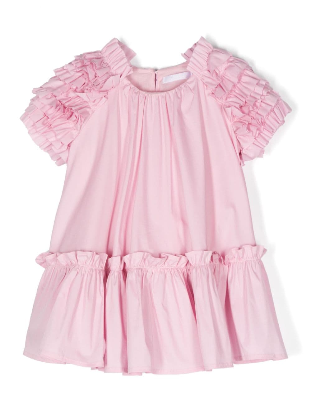 Miss Grant Kids Kleid aus Popelin mit Rüschen - Rosa von Miss Grant Kids