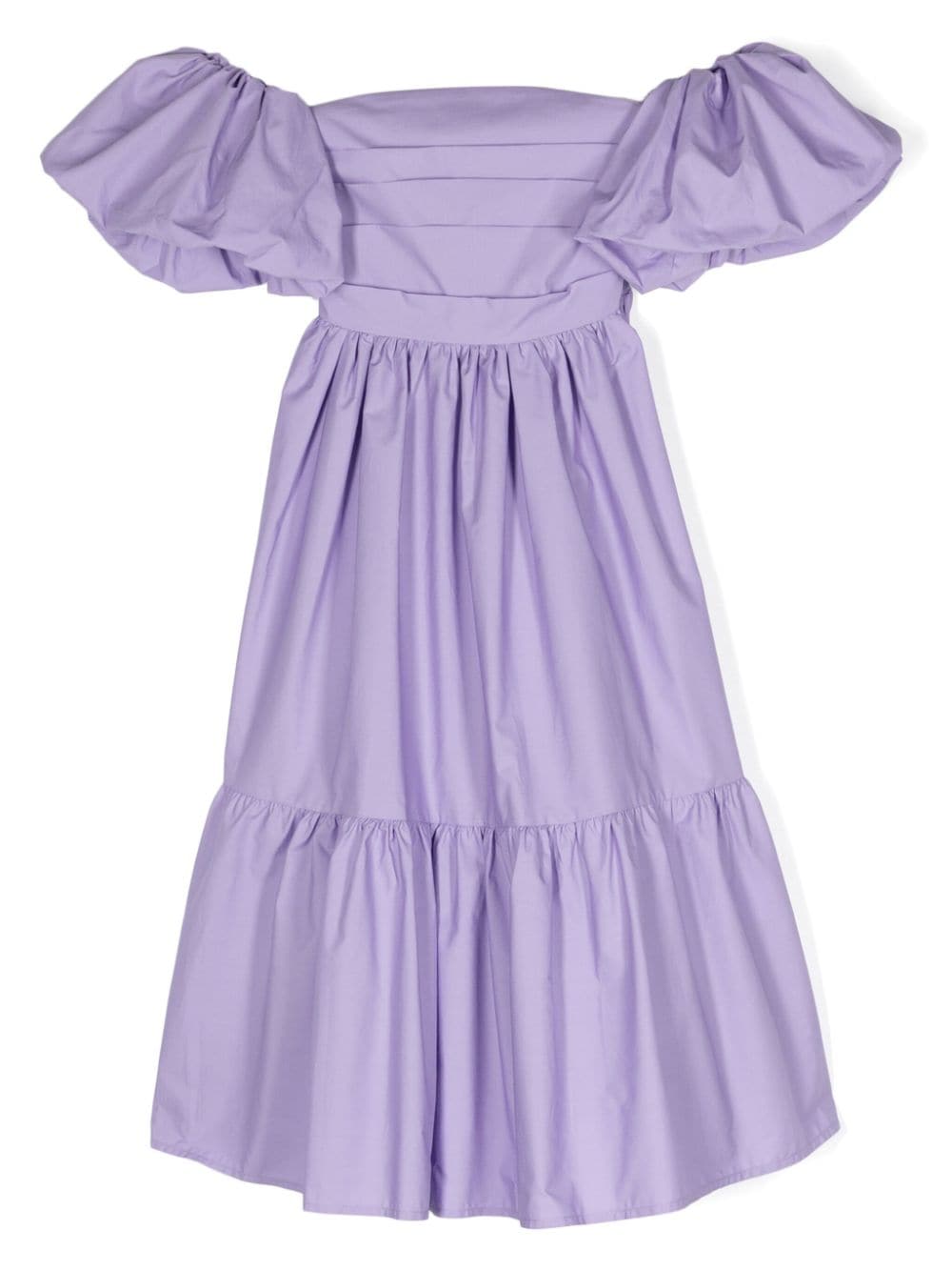 Miss Grant Kids Popeline-Kleid mit Ballonärmeln - Violett von Miss Grant Kids