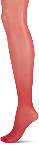 Miss O - Glänzende Ouvert Strumpfhose mit Rücknaht, Schrittoffen (S/M, New Red) von Miss O