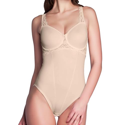 Miss Perfect Dessous Minimizer Funktionsbody Body Damen Shapewear Damen Body Shaper Damen Body Spitze in Haut Größe 75C von Miss Perfect