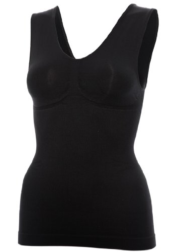 Miss Perfect Form & Funktion Shapewear Damen - Shapewear Top Bauchweg Hemd Body Shaper Shaping Unterwäsche - Figurformende Wäsche Schwarz Größe M von Miss Perfect