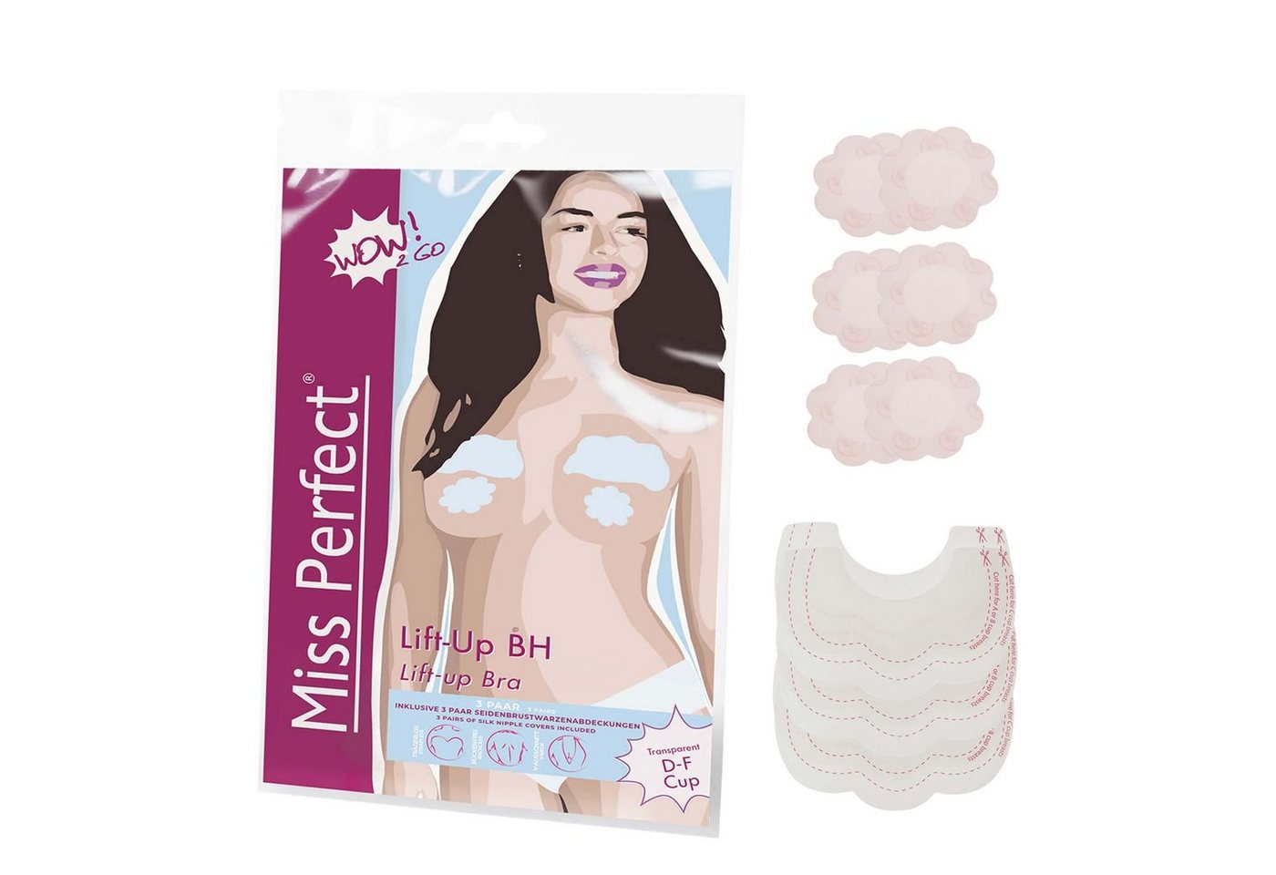 Miss Perfect Klebe-BH W2G100012356 Selbstklebender Papierfolien BH und Lift-up BH rückenfrei & unsichtbar von Miss Perfect