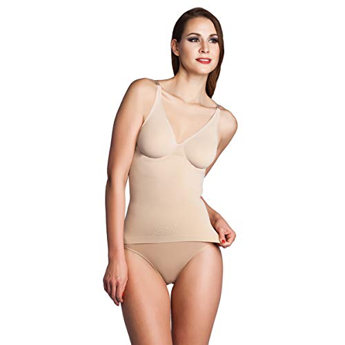 Miss Perfect Shapewear Damen - Unterhemd Bauchweg Hemd Damen Body Shaper Damen Shaping Unterwäsche Damen Top - formend & kühlend Haut Größe L von Miss Perfect