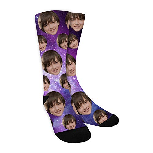 MissChic Socken Personalisiert Foto,Lustige , Individuell, mehrere Gesichter,Legen Sie Ihr Gesicht auf Socken für Unisex, Geschenk für Freuen, Herren, Freundin, Mutter, Schwester von MissChic