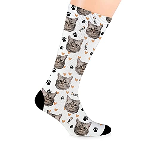 MissChic Socken mit Gesicht, Personalisierte Foto Socken, Unisex Socken mit Tiere Foto für Damen, Herren, Kinder, Geschenk für Vatertag, Weihnachten, Geburtstag, Abschluss von MissChic