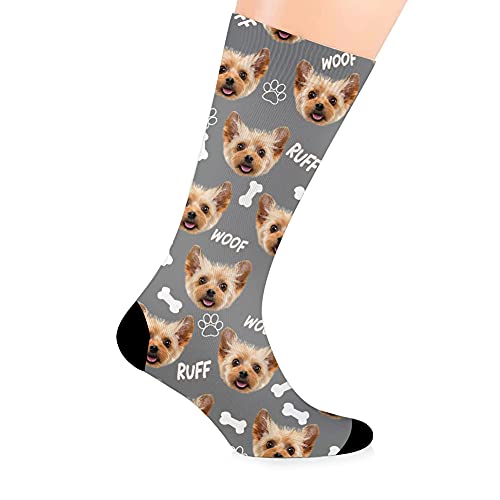 MissChic Socken mit Gesicht, Personalisierte Unisex Socken mit Tiere Foto für Damen, Herren, Kinder, Geschenk für Vatertag, Weihnachten, Geburtstag, Abschluss von MissChic