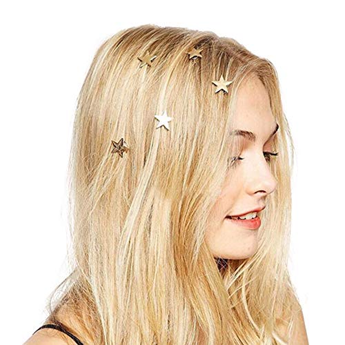 Missgrace Damen-Haarnadeln im Waldstil, Superstern, Braut-Kopfschmuck, Hochzeits-Haarspange, Boho-Haarschmuck, Bohemian-Haar-Accessoires, 5 Stück, Gold, Gold, Einheitsgröße von Missgrace