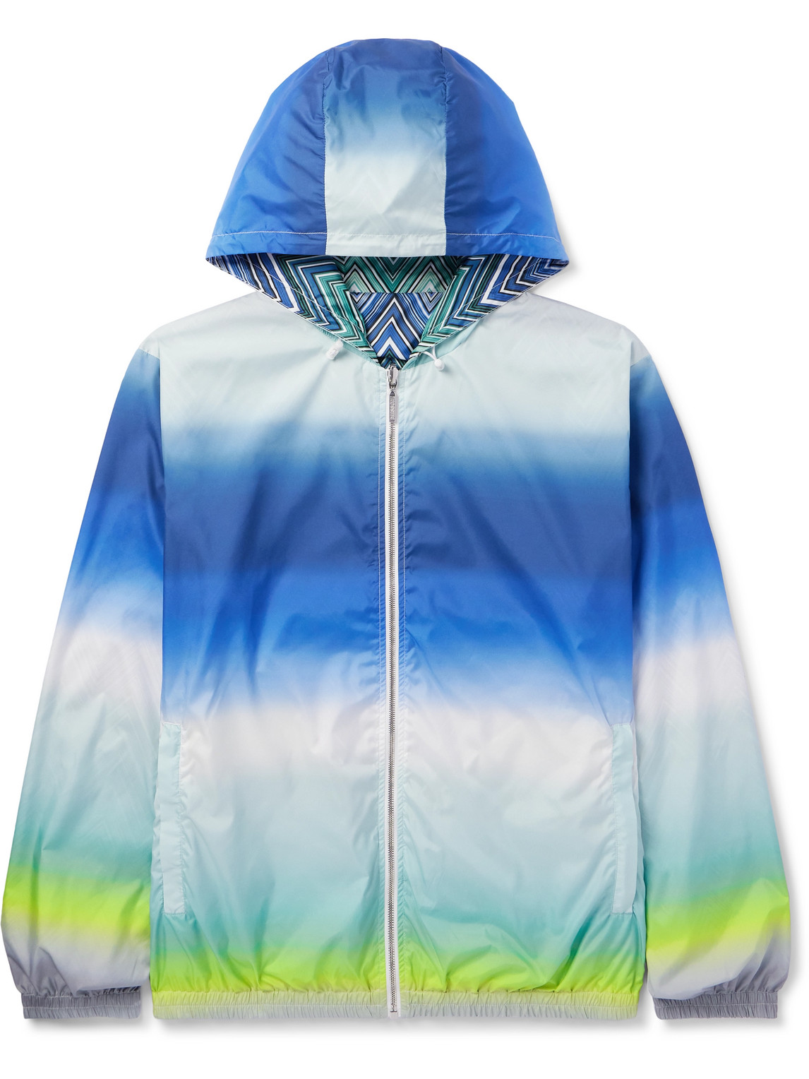 Missoni - Reversible Printed Striped Shell Hooded Jacket - Men - Blue - L von Missoni
