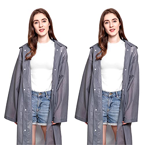 Mitening 2 Stück Regenponcho Herren Damen Wasserdicht, Regencape Festival Regenjacke Regenmantel Poncho Fahrrad Regenbekleidung Regenschutz Regen Zubehör für Wandern Reisen Radfahren Camping von Mitening