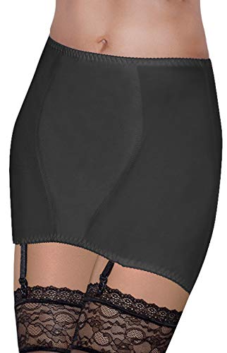 Bauchweg Unterwäsche Miedergürtel Damen mit Bauch-Weg-Effekt Strapsgürtel Strumpfhalter Shapewear Stark Formend Hüftgürtel mit Strapse (104, Schwarz) von Mitex