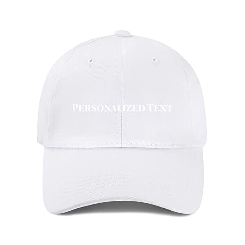 Miujonvy Customized Snapback Hat Personalisierter Text Klassische Baseballkappe Verstellbare Metallknopf Hut, Weiß 0, One size von Miujonvy