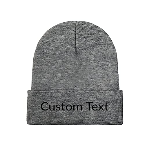 Miujonvy Individuell gestaltete Mütze Slouch Darkgray Beanie Custom Text Klassische Wintermütze von Miujonvy