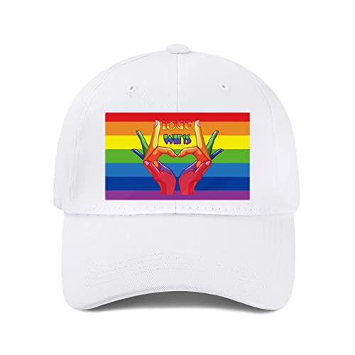 Miujonvy Unisex Vintage Washed Baseball Cap Dad Caps Gay Pride LGBTQ und Weiß Baseball Trucker Caps, Weiß 0, One size von Miujonvy