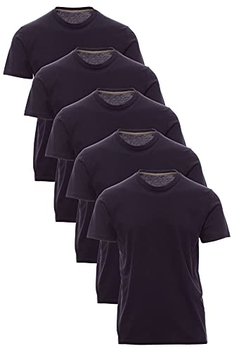 Mivaro Herren T-Shirt Set 5er Pack Basic Shirt Kurzarm atmungsaktiv, Größe:3XL, Farbe:5er Pack Dunkelblau von Mivaro