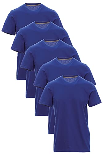 Mivaro Herren T-Shirt Set 5er Pack Basic Shirt Kurzarm atmungsaktiv, Größe:4XL, Farbe:5er Pack Blau von Mivaro