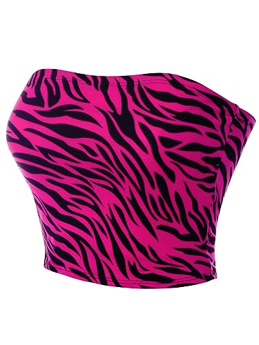 MixMatchy Frauen Causal Trägerlos Basic Sexy Tube Top, C Black Magenta Zebra, Klein MixMatchy Frauen Causal Trägerlos Basic Sexy Tube Top, C Black Magenta Zebra, Klein von MixMatchy