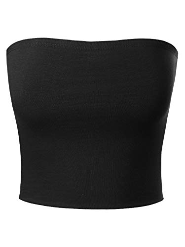 MixMatchy Frauen Causal Trägerlos Basic Sexy Tube Top, Schwarz, Klein MixMatchy Frauen Causal Trägerlos Basic Sexy Tube Top, Schwarz, Klein von MixMatchy