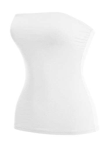 MixMatchy Frauen Causal Trägerlos Basic Sexy Tube Top, Weiss/opulenter Garten, Groß MixMatchy Frauen Causal Trägerlos Basic Sexy Tube Top, Weiss/opulenter Garten, Groß von MixMatchy