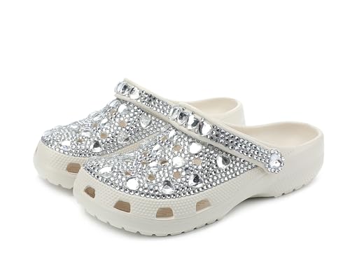 Miyoopark Damen Clogs Hausschuhe Geschlossene Bequeme Sommer Sandalen Schuhe T028 Weiß/Silber EU 44 Miyoopark Damen Clogs Hausschuhe Geschlossene Bequeme Sommer Sandalen Schuhe T028 Weiß/Silber EU 44 von Miyoopark