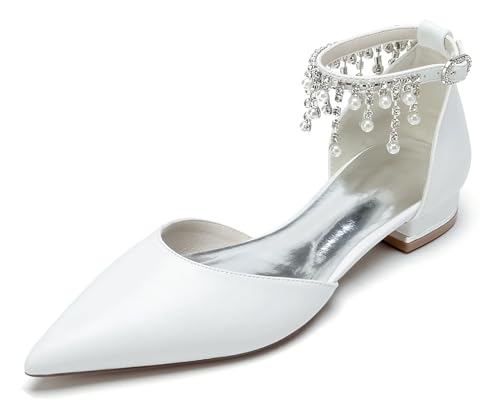 Miyoopark Damens Spitz Kleid Schuhe fur Hochzeits mit Strass Abend Pumps J586 Weiß 1" Absatz EU 42 Miyoopark Damens Spitz Kleid Schuhe fur Hochzeits mit Strass Abend Pumps J586 Weiß 1" Absatz EU 42 von Miyoopark