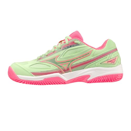 Mizuno Damen Break Shot 4 Padel (W) Paddelschuhe, Patina Green High Vis Pink Weiß, 38 EU von Mizuno