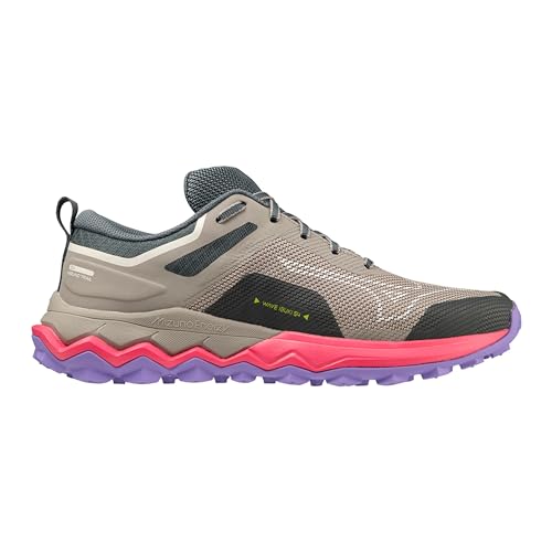 Mizuno Damen Wave Ibuki 4 (W) Trailrunningschuhe, Mehrfarbig (Ghost Gray High Vis Pink Purple Punch), 41 EU von Mizuno