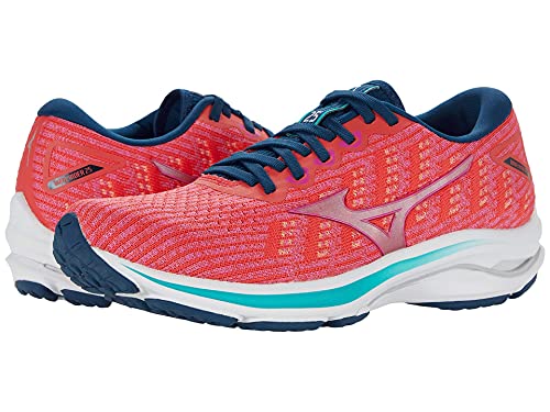 Mizuno Damen Wave Rider 25 Laufschuh, Waveknit-Cayenne/Phlox Pink, 36 EU von Mizuno