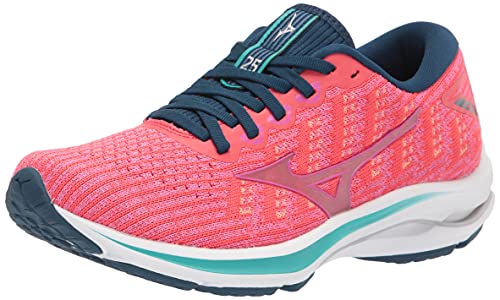 Mizuno Damen Wave Rider 25, Waveknit-Cayenne/Phlox Pink, 38 EU von Mizuno