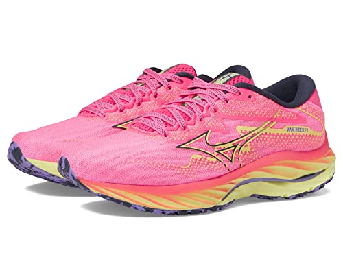 Mizuno Damen Wave Rider 27 Laufschuh, Hochsichtbares Rosa-Ombre-Blau, 38 EU von Mizuno