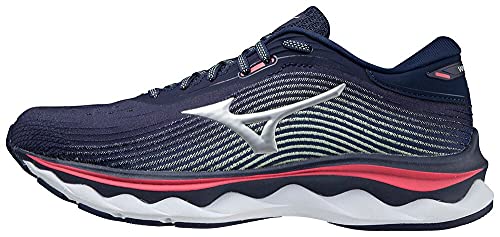 Mizuno Damen Wave Sky 5 Sneaker, Peacoat/Silver/Diva Pink, 42 EU von Mizuno